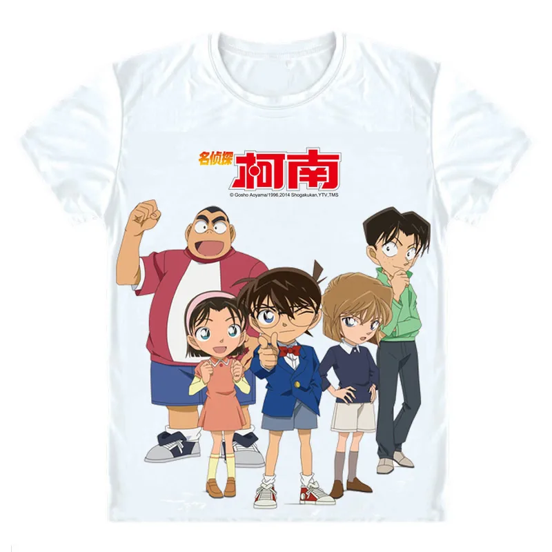 Coolprint Anime Shirt Detective Conan Case Closed T-Shirts Short Sleeve Jimmy Kudo Rachel Moore Cosplay Motivs Hentai Shirts