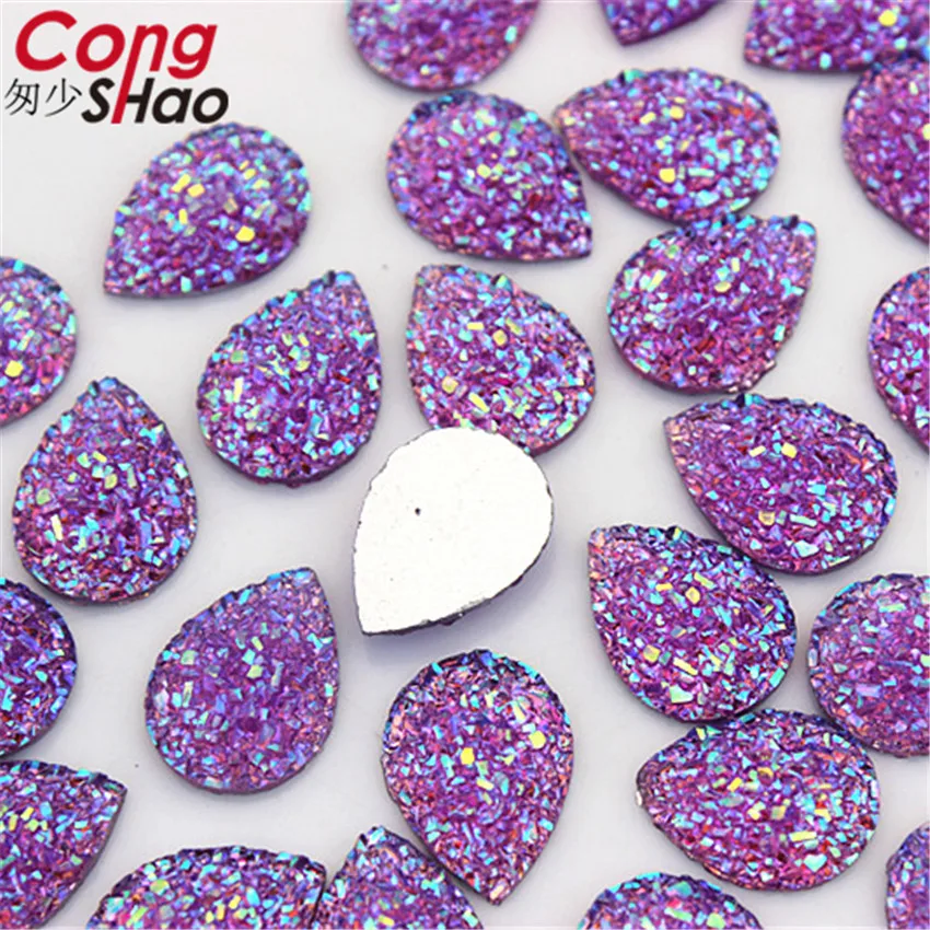 Cong Shao-أحجار الراين من الراتينج AB ، إكسسوارات مجوهرات الزفاف ، افعلها بنفسك ، 200 قطعة ، 10*14 مللي متر ، CS25