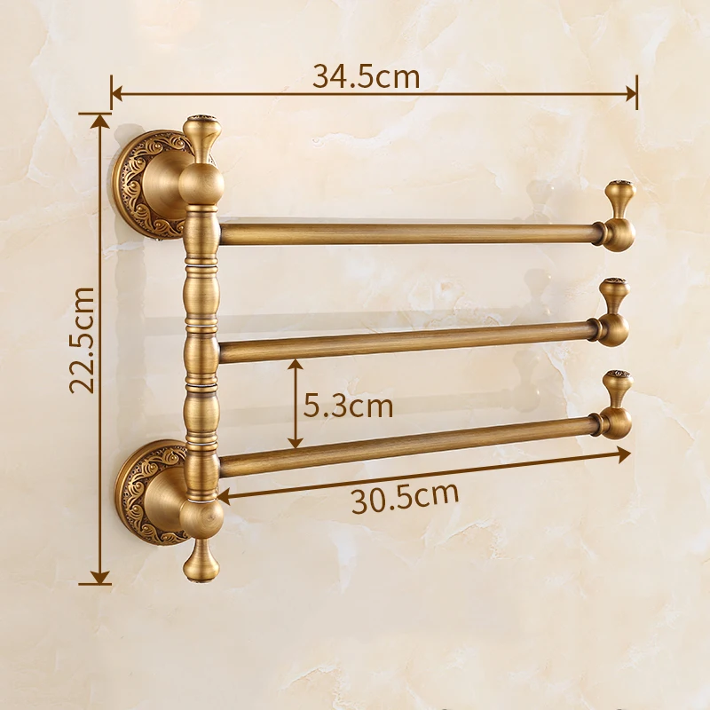 Towel Racks 2/3/4/5 Tiers Bars Antique Brass Towel Holder Bath Rack Active Rails Pants Hanger Bathroom Accessories Wall Shelf