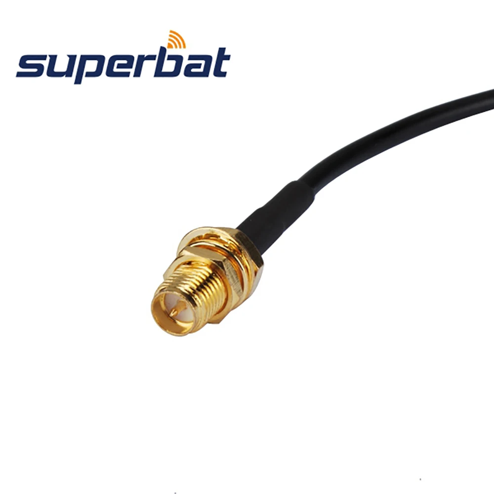 Superbat CRC9 Plug Right Angle to RP-SMA Jack(male pin) Pigtail RG174 15cm RF Coaxial Cable for Huawei USB modem