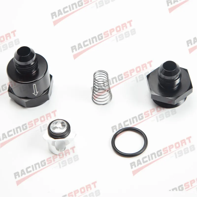 AN6 -6AN Aluminium Nicht Rückkehr Eine Möglichkeit Überprüfen Ventil Kraftstoff EFI Fitting Adapter Schwarz