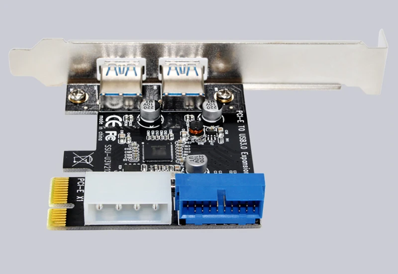 External 2Port USB3.0 + Internal 19pin Header PCIe Card 4pin IDE Power Connector