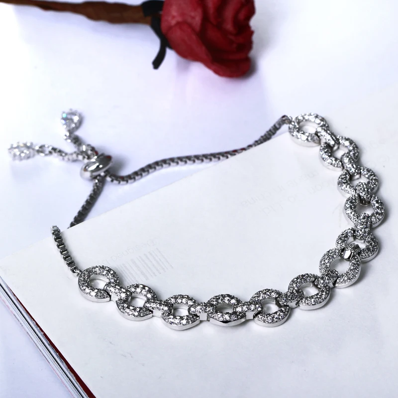 

YLMyself Cubic Zirconia Bracelet | Adjustable Size Trendy Jewelry for Women Pulseiras Feminina