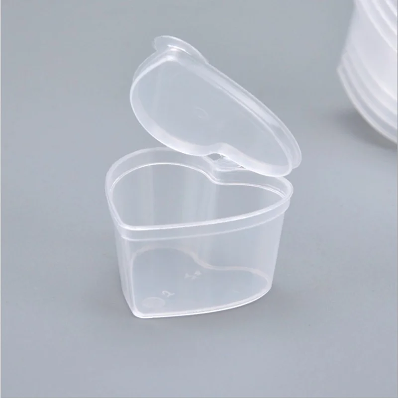 

45ml PP heart square shaped seasoning box Disposable tasting cup Salad sauce Take-out packaging seasoning cup F20172694