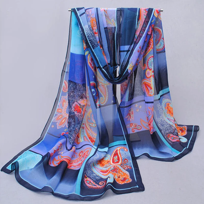 Chiffon-seide schal schal weibliche sommer und herbst alle-spiel schal lange Polyester klimaanlage cape silk schals schal