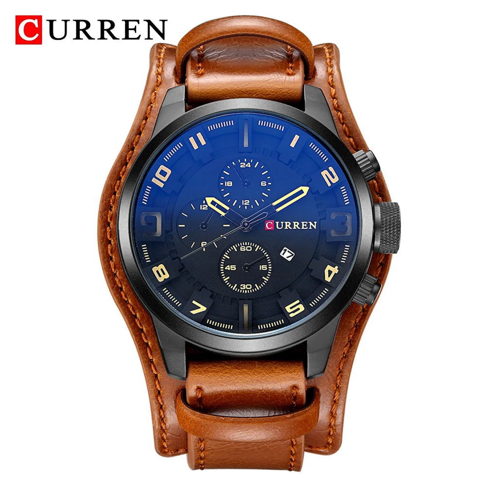 Luxury Brand CURREN 8225 Watches Mens Sport Military Clock Men's Quartz Watch Men Analog Leather Wrist Watch Relogio Masculino