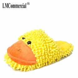 Yellow duck Lovers Warm Woman Slippers Winter Plush Home Floor Shoes House Slippers Children men women home shoes indoor