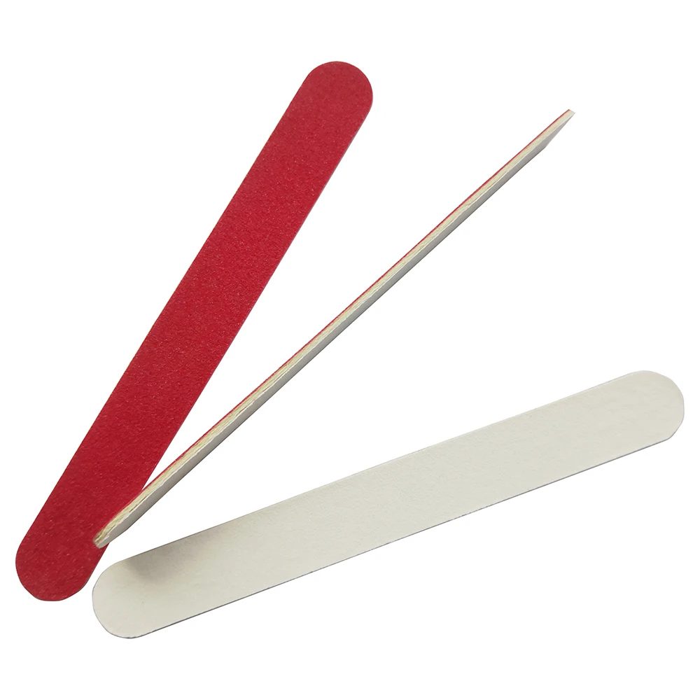 500 pcs red wooden  nail file 180/240  wood emery board  nail file  manicure tool disposable nail file