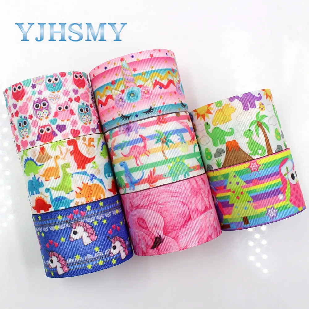 YJHSMY G-18925-1141,38 mm 5 yards Animal cartoon Ribbons Thermal transfer Printed grosgrain,Gift wrapping DIY materials