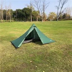 Oudoor Single Person Pyramid Tent Rodless Double Layer Waterproof Lightweight Camping Tent Ultralight Fishing Hunting Tent