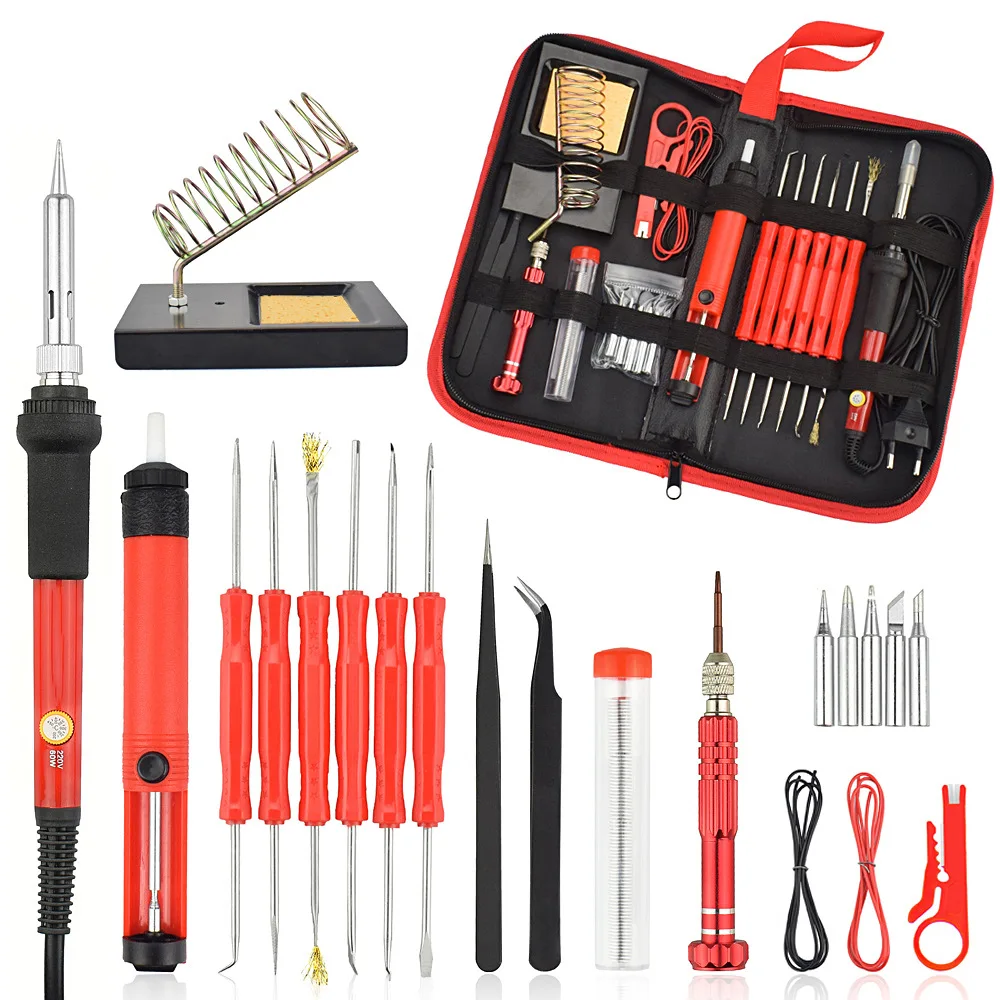 

220V/110V Soldering Iron 60w Adjustable Electric Solder Sation Iron Kits EU/US Multifunctional pyrography For Wood Burning Tool