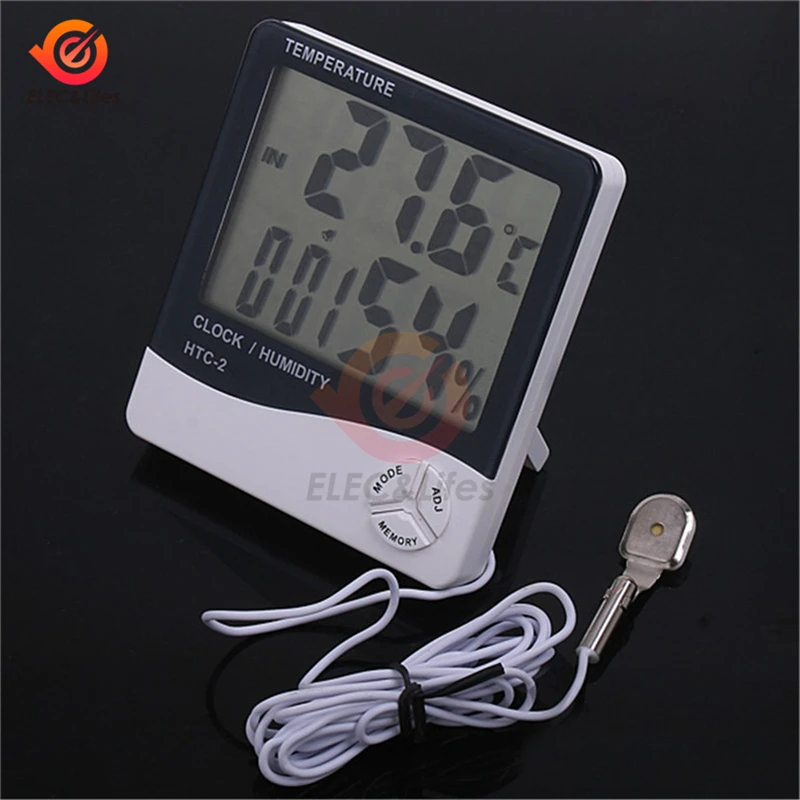 LCD Digital Thermometer Hygrometer 20%~99%RH for HTC-1 HTC-2 Outdoor Indoor Temperature Humidity Meter Weather Station Clock