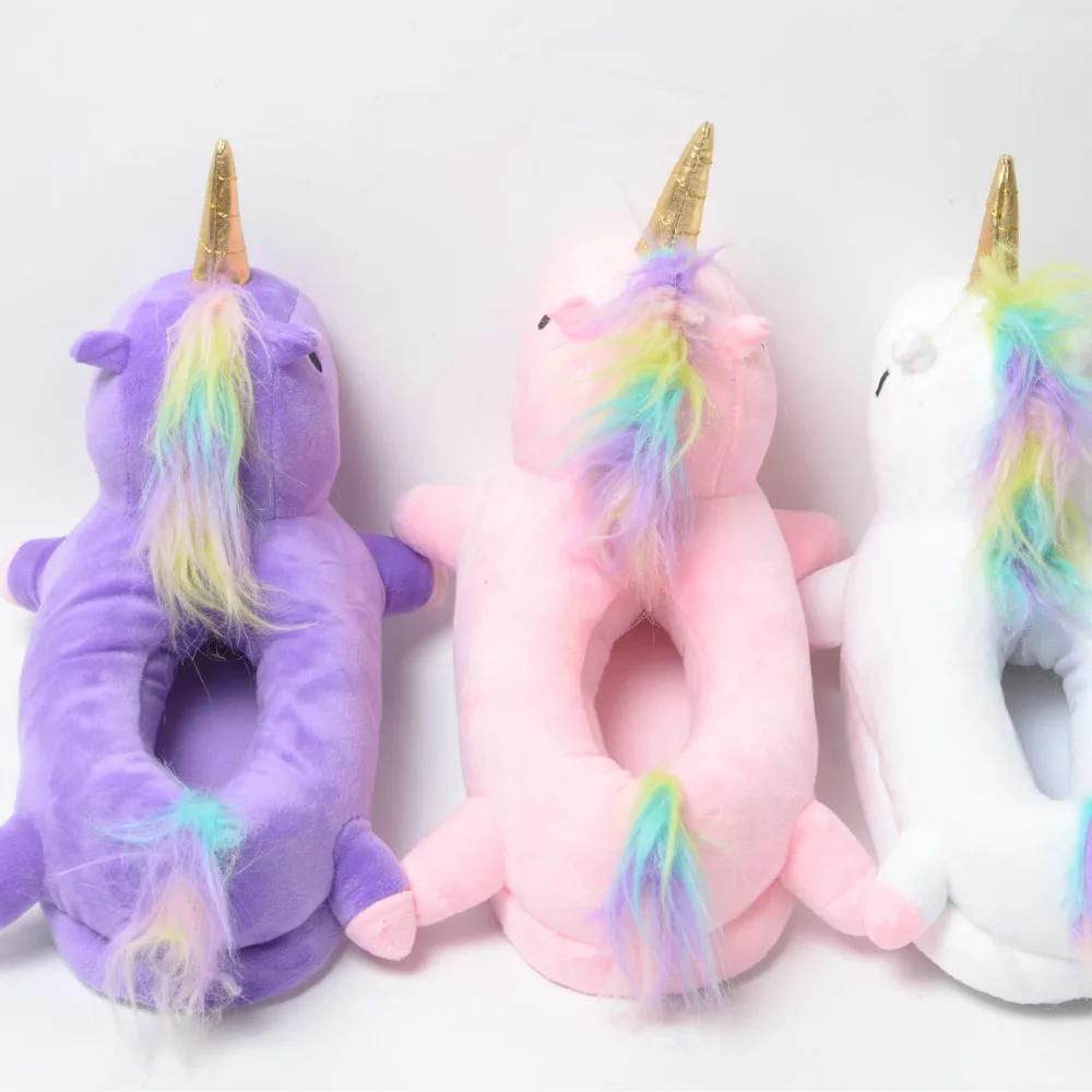 Fashion Slippers Unicorn Pantufa Unicornio Sexy Women Chausson Licorne One Size Fit All 35-43 Cheap Modest Slippers Four Color