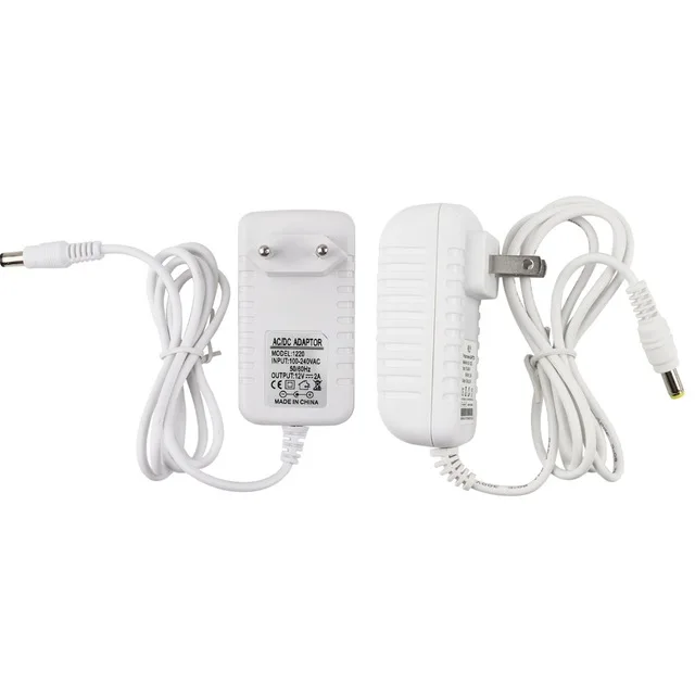 

DC 12V 1A/2A/3A white Switching Power Supply 5.5*2.5mm For AC Converter Adapter EU/US Plug Wall Charger transformer AC100-240V