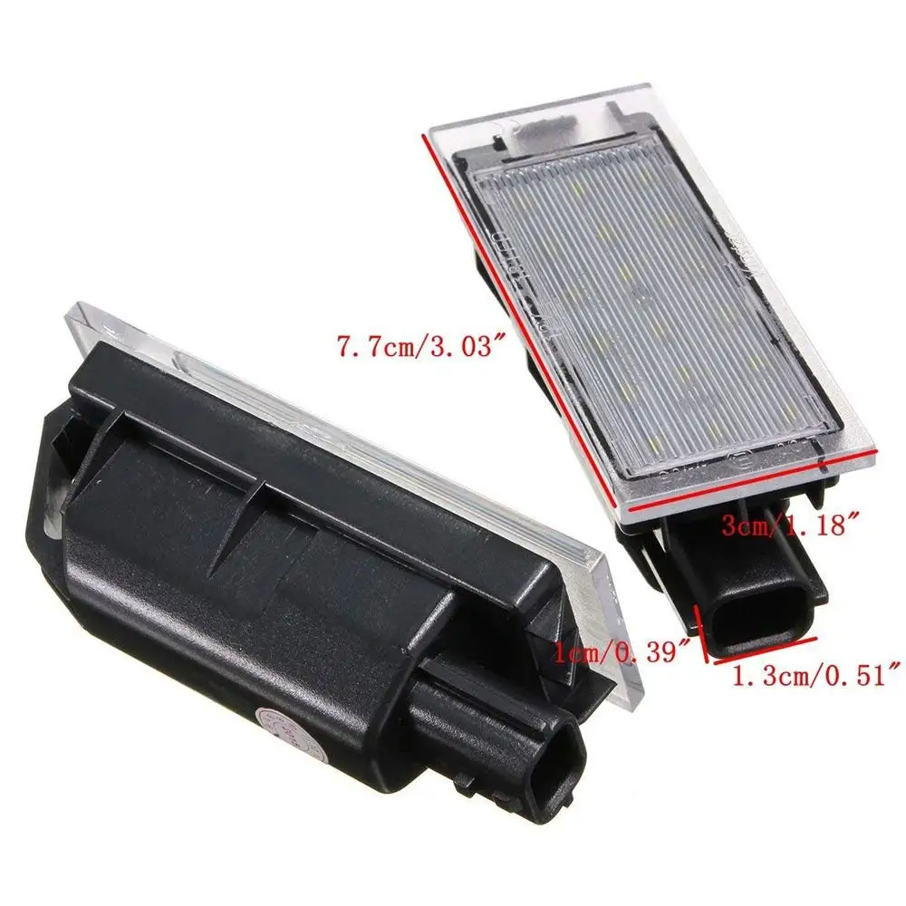 2Pcs Car LED Number License Plate Light For Renault Megane 2 Clio Laguna 2 Megane 3 Twingo Master Vel Satis SMD3528