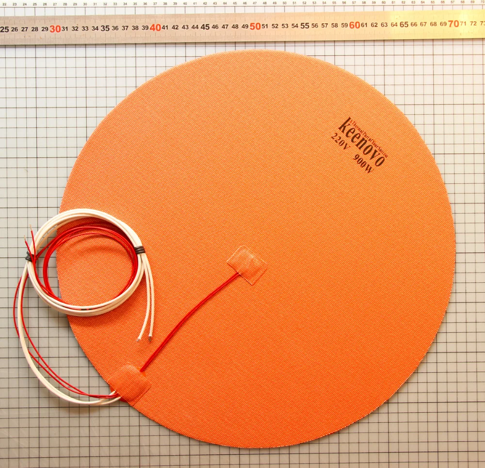 

Dia 400mm 900W w/ 3M PSA & Thermistor, Round Circular Tank Silicone Heater, Huge Delta 3D Printer Build Plate Heatedbed