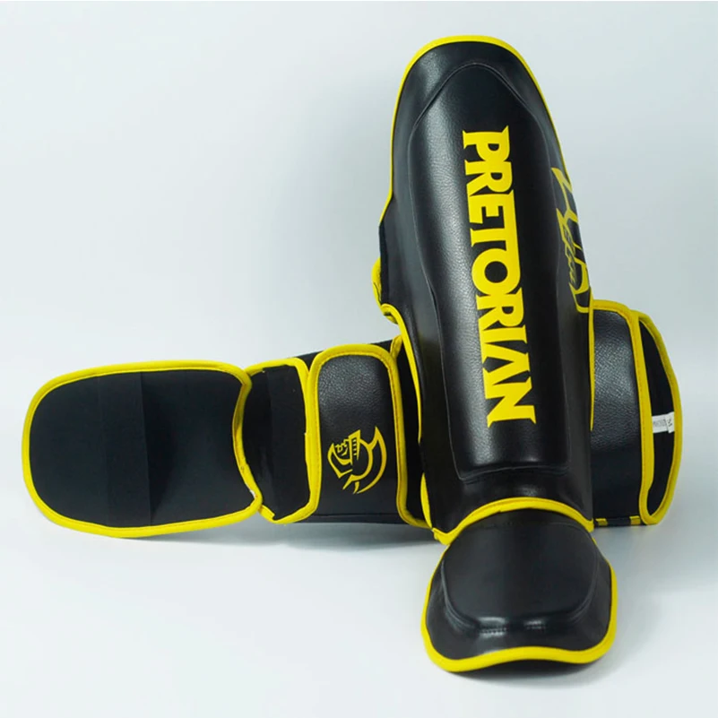 Pretorian-Thicken Shin Guard for Adults, PU Leather Kickboxing Leg Guards, MMA Boxing, Thai, Sports and Fitness Equipment