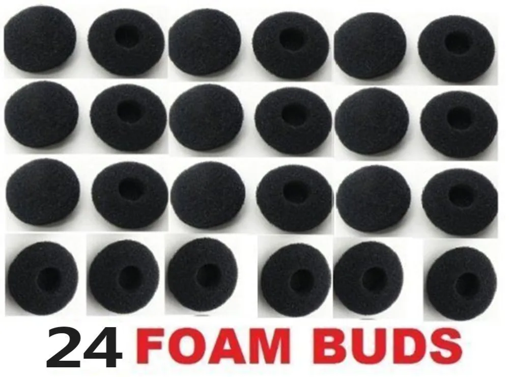 24 Cái Đen Foam Earbud Earpad Ear Nụ Pad Replacement Sponge Bao Gồm