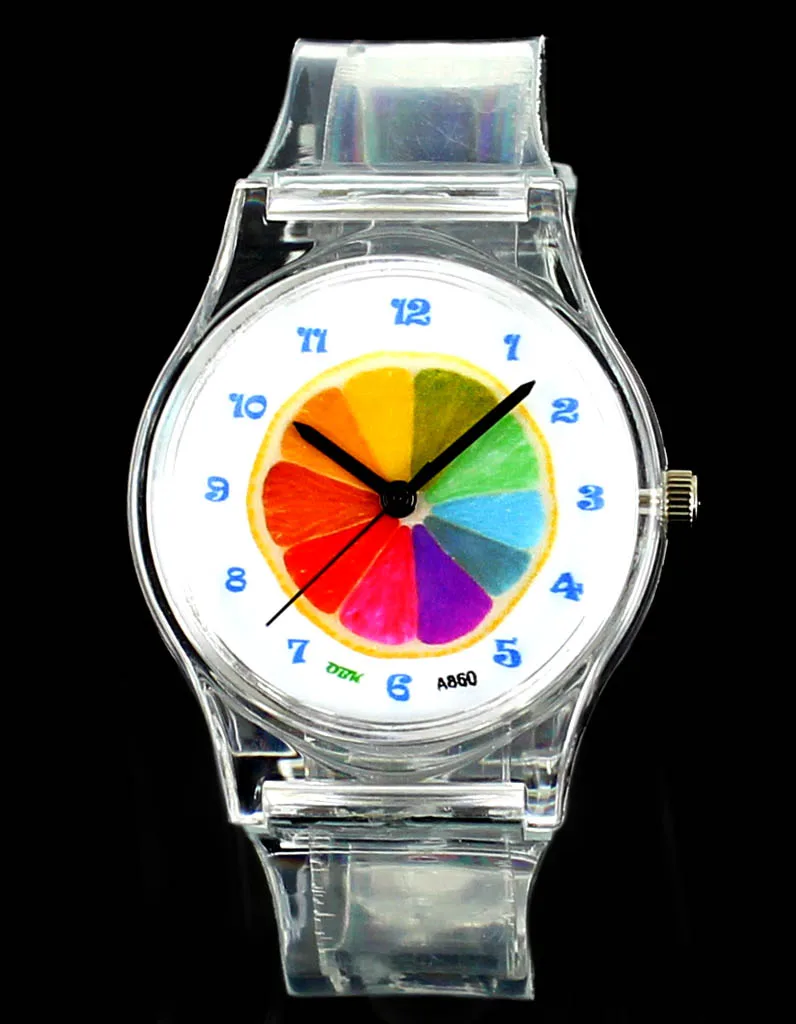 Apple Fruit/Citroen Oranje/Zon Bloem Zonnebloem/Watermeloen/Aardbei Kids Kinderen Student Gift Cartoon Sport Pols horloge