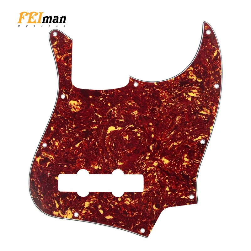 Fei Man Custom Parts Standard 10 Holes 4 String Suit For Fender Jazz Bass Style JB Guitar Pickguard Scratch Plate & Screws