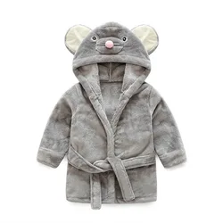 Children's Animal Bathrobe Baby Boy&girl Bathrobe Cute Mouse Kids Bath Robes Boys Warm Pajamas Children's Bathrobes