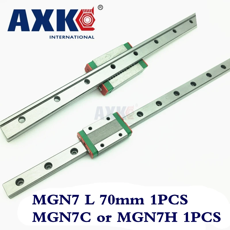 AXK MGN7 CNC 7mm miniature linear rail guide way MGN7 L 70mm MGN7C linear block carriage or MGN7H narrow carriage