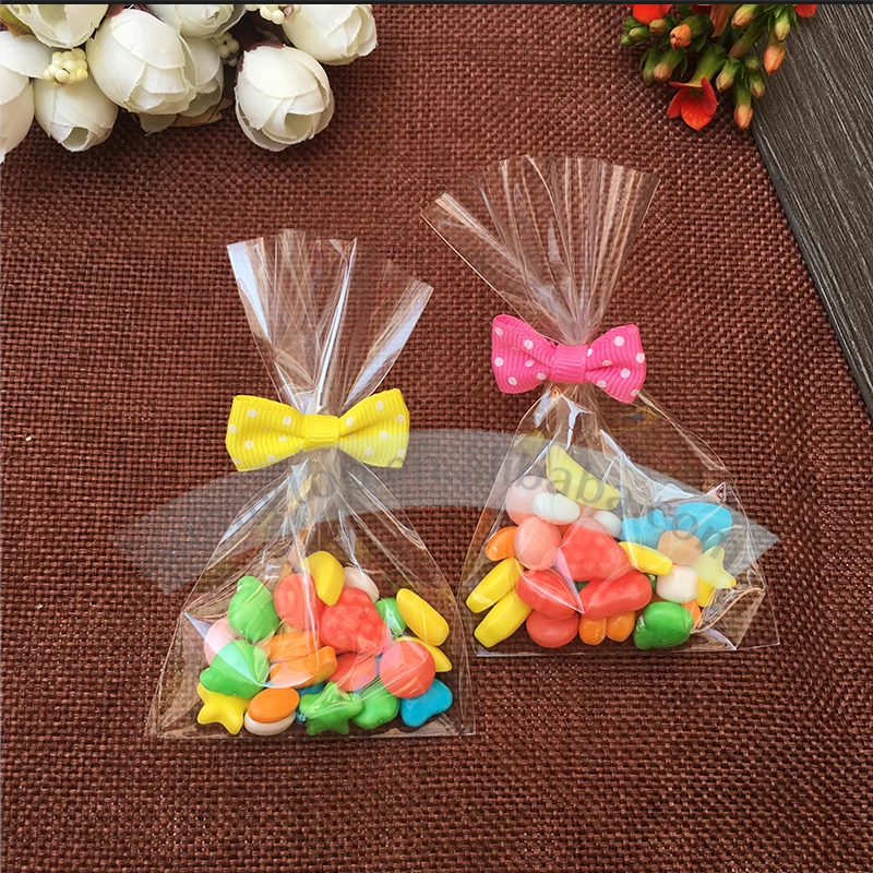 2size Small plastic bag (55x55mm 70x70mm) clear cello bags cookie bags