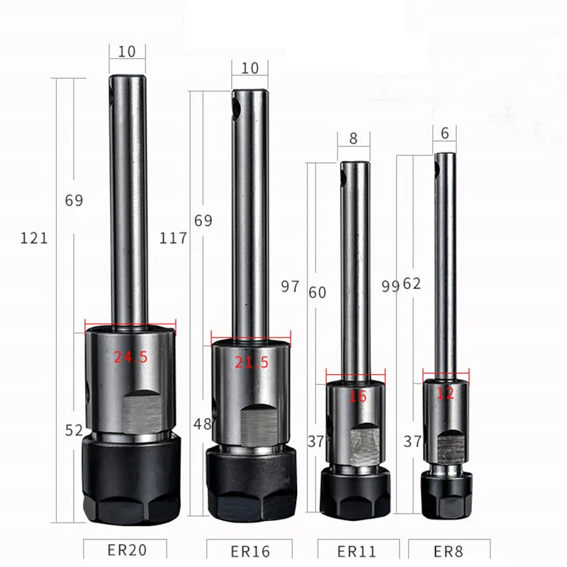 Multi axis output shaft C6 ER8 C8 ER11 C10 ER16 C10 ER20 spindle Shaft multitool machine parts for tapping drilling machine