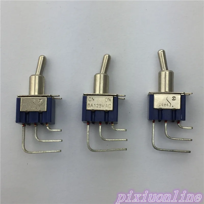 3pcs/lot G103Y Mini MTS-102C4 3-Pin SPDT ON-ON 3A 250V Bent Toggle Switches High Quality On Sale