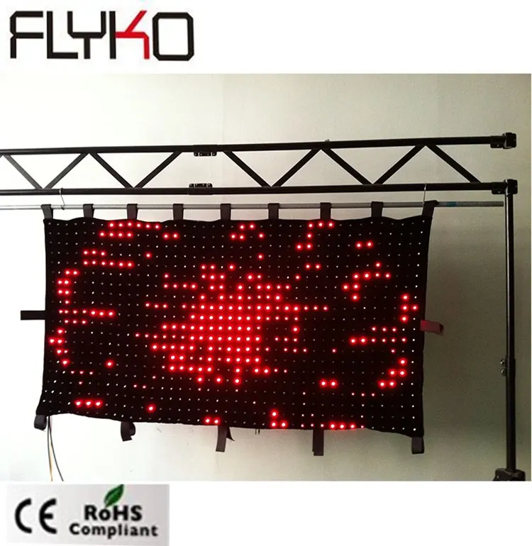 

factory wholesale price P5cm 2X1m video curtain led color changing curtain light for wedding decoration