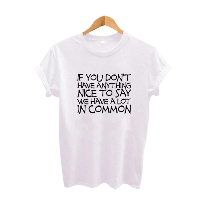 Skuggnas If You Don't Have Anything Nice To Say We Have A Lot In Common tshirt Casual Tumblr Tee Shirt Harajuku aesthetic Tops