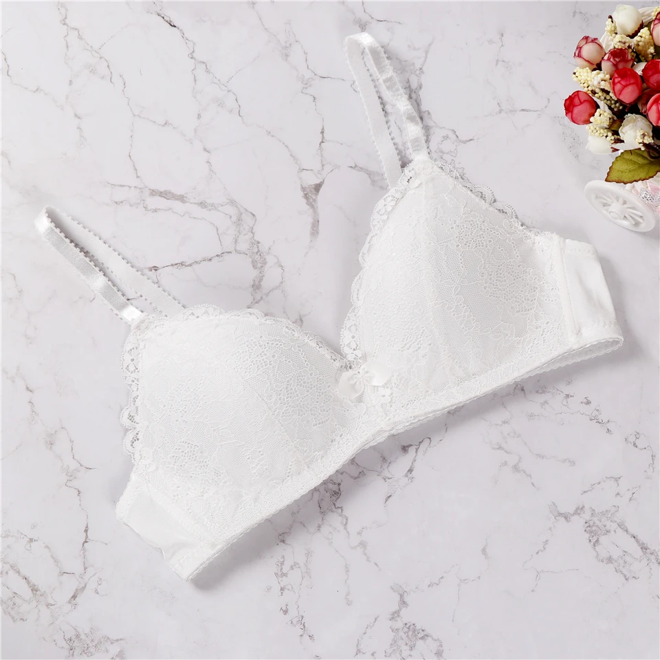 Lady Push Up Bra Wire Free Comfortable Breathable Sexy And Bra Ruffles Underwear Women Lingerie Soft Intimates Plus Size ABC