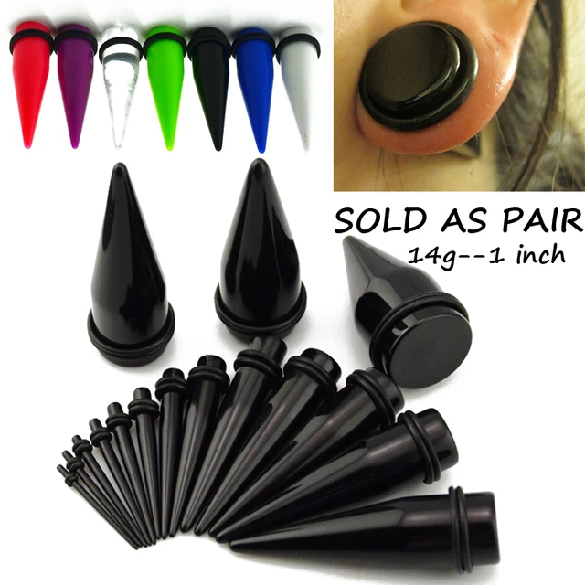Pair UV Acrylic Large Ear Gauges Stretching Expanders Stretchers Tapers Tunnel Plugs Earlets with o rings Body Piercing Jewelry AliExpress 36