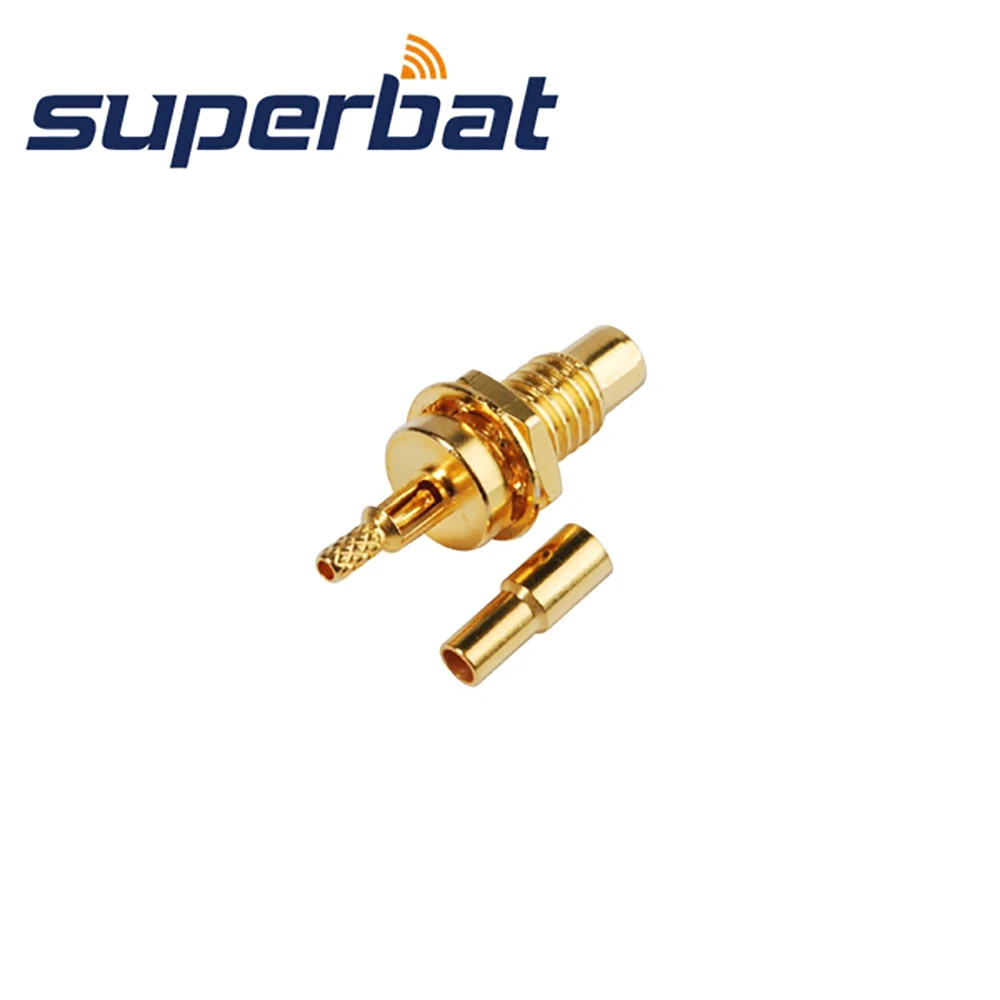 Superbat 50 ohm SMC Female Straight Crimp Connector Attachment for 1.13mm1.37mm Cable Mount