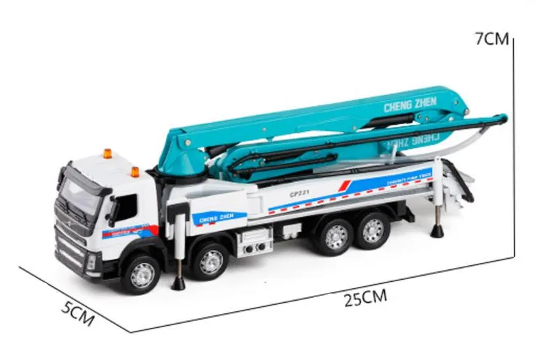 High imitation engineering concrete truck model,1:50 alloy concrete pump truck,Sound and light engineering vehicle,free shipping