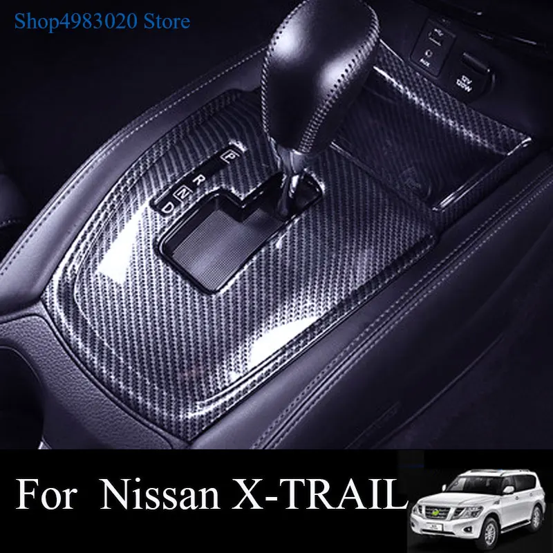 For Nissan X-Trail Rogue T32 Gear Box Cover Center Control Shift Panel ABS Chrome Stickers X Trail 2014-2018 Car Accessories