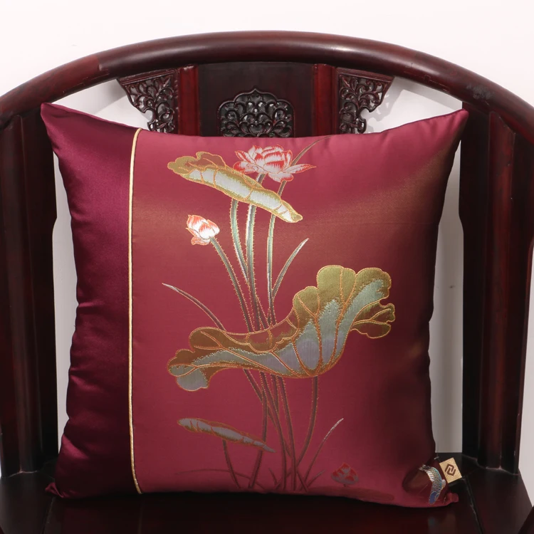 

Classic Lotus Print Fabric Cover Cushion Merry Christmas Pillow Case Sofa Chair Cushion Case High End Pillow Cover Decorative