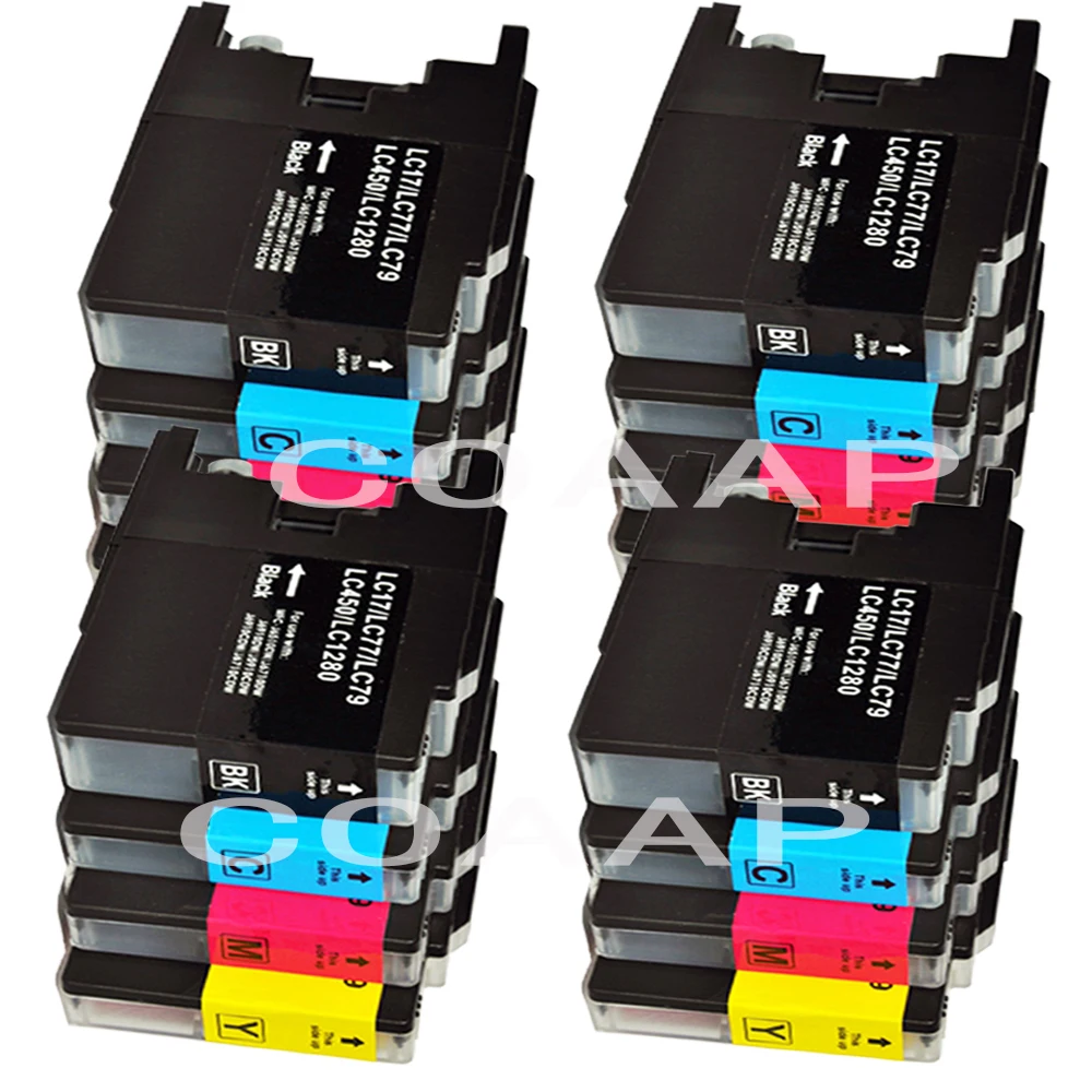 

16 Ink cartridges For Compatible Brother LC1240BK LC1280BK LC1240C LC1280C LC1240M LC1280M LC1240Y LC1280Y Multi-Pack