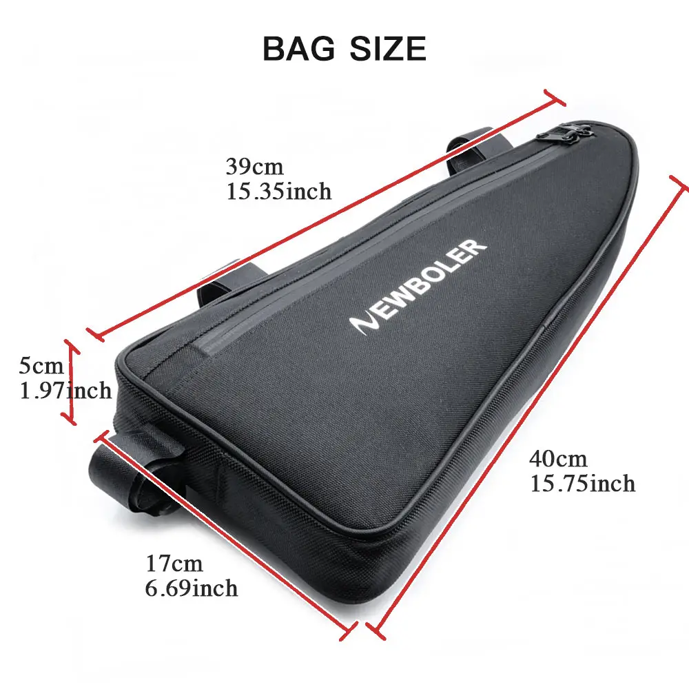 NEWBOLER Bicycle Triangle Bag Bike Frame Front Tube Bag Waterproof Cycling Bag Pannier Packing Pouch Accessories No Lip