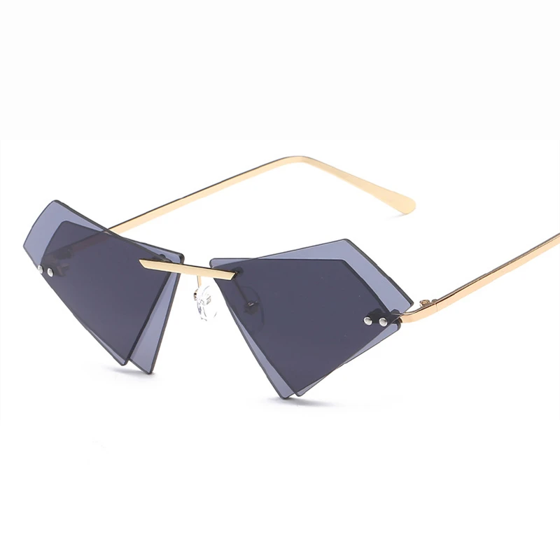 New fashion european american hot selling men women sunglasses trend double triangle ocean film decorate tourism glasses