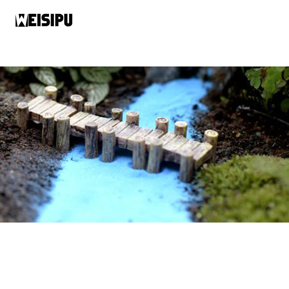 1 Pcs Corridor Harbour Yellow Gray Bridge Fairy Home Garden Miniature Figurines  Mini Craft Micro Party DIY Decoration