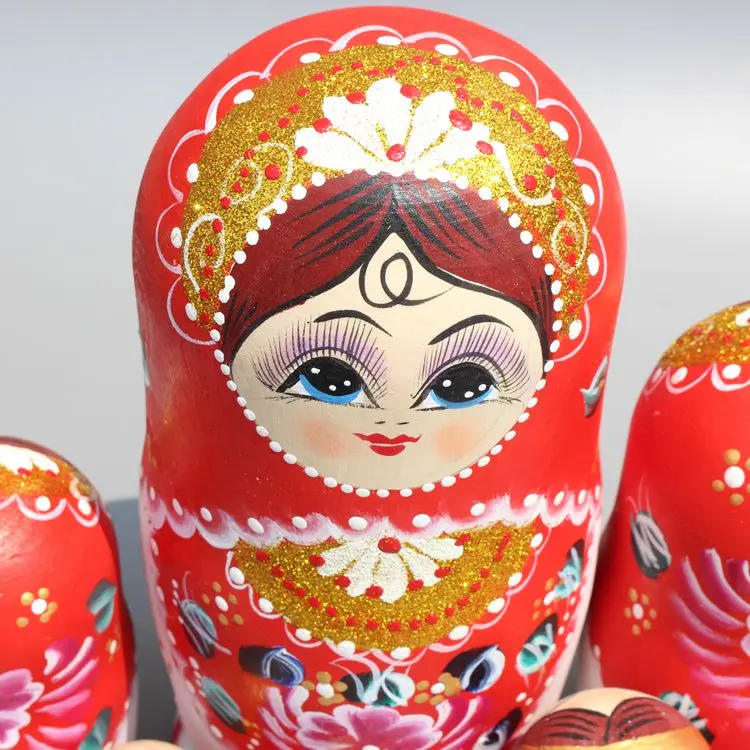 7 pçs/pçs/set pintura à mão matryoshka bonecas conjunto criativo festa de casamento decoração de madeira russo aninhamento babushka matryoshka bonecas brinquedos