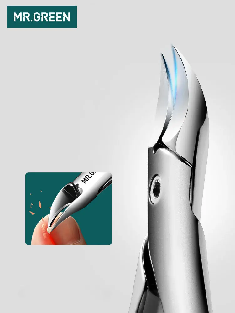 MR.GREEN Nail Clipper narzędzia do manicure profesjonalne grube paznokcie ze stali nierdzewnej wrastające nożyczki do skórek trymer szczypce nożyczki