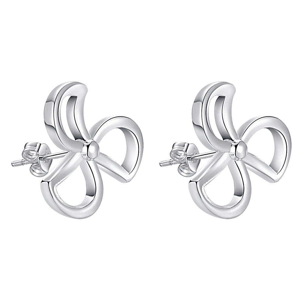 three leave flower  high quality Silver Earrings for women fashion jewelry earrings /LAOOBPJG KCPAYBYJ