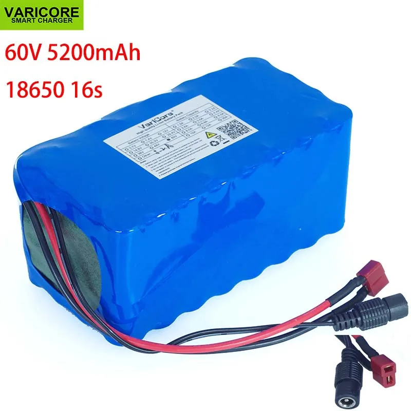 

VariCore 16S2P 60V 5.2Ah 18650 Li-ion Battery Pack 67.2V 5200mAh Ebike Electric bicycle Scooter with 20A discharge BMS 1000Watt