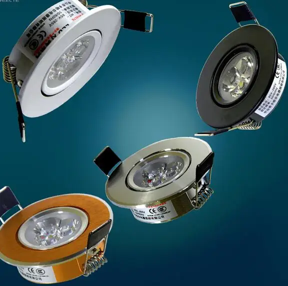 LED النازل 50-55 مللي متر قطع حفرة 3 واط 110 فولت-240 فولت الأبيض الفضة الأسود 3000 كيلو 6000 كيلو غرفة المعيشة راحة السقف مصباح التوقف CE