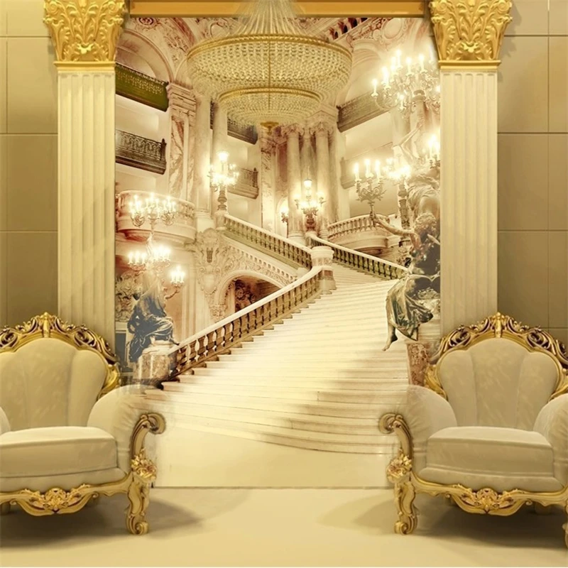 custom papel de parede 3d Living entrance mural wallpaper wedding photography background painting palace photo art wall paper