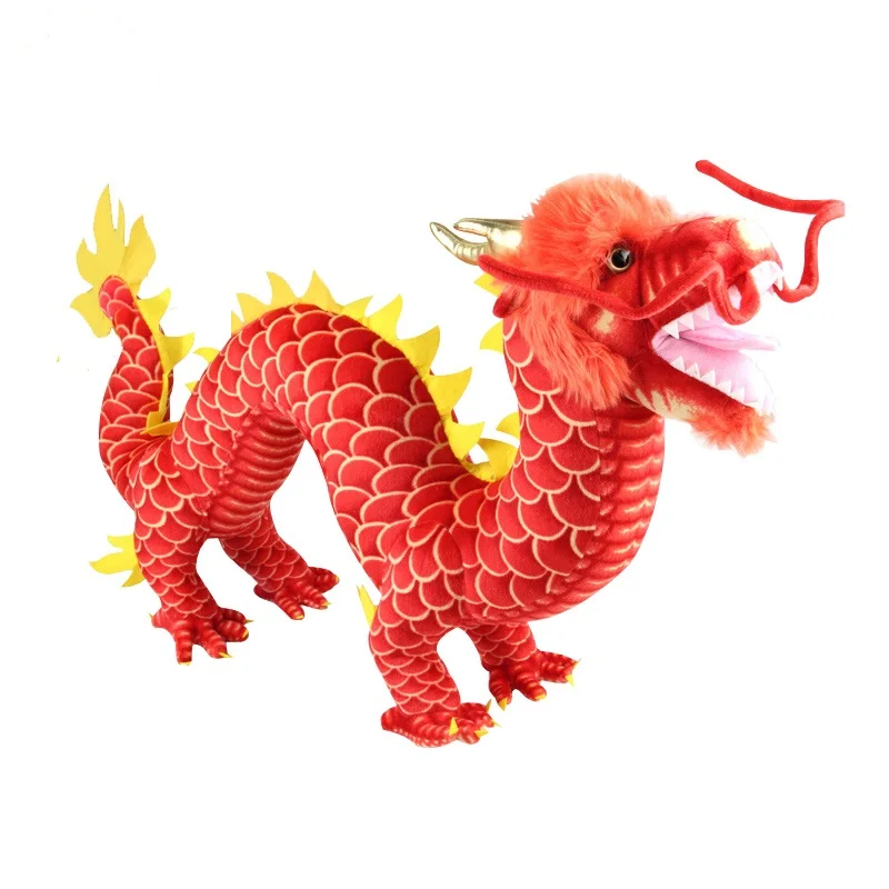 new creative plush dragon toy red Chinese dragondoll gift about 90cm