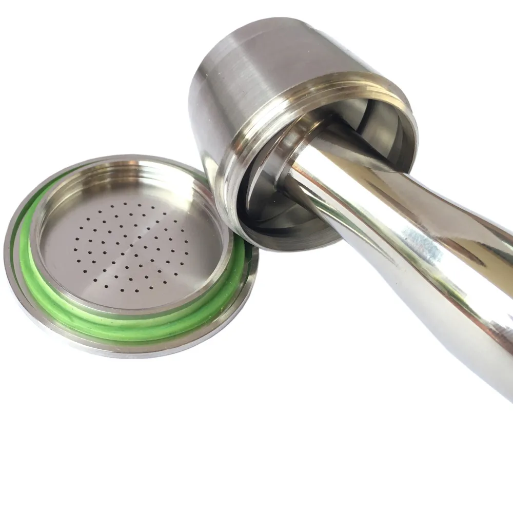 New Stainless Steel Metal Capsule Refillable Reusable for Nespresso Machine+ Flat Base Cofee Tamper Set Free Shipping