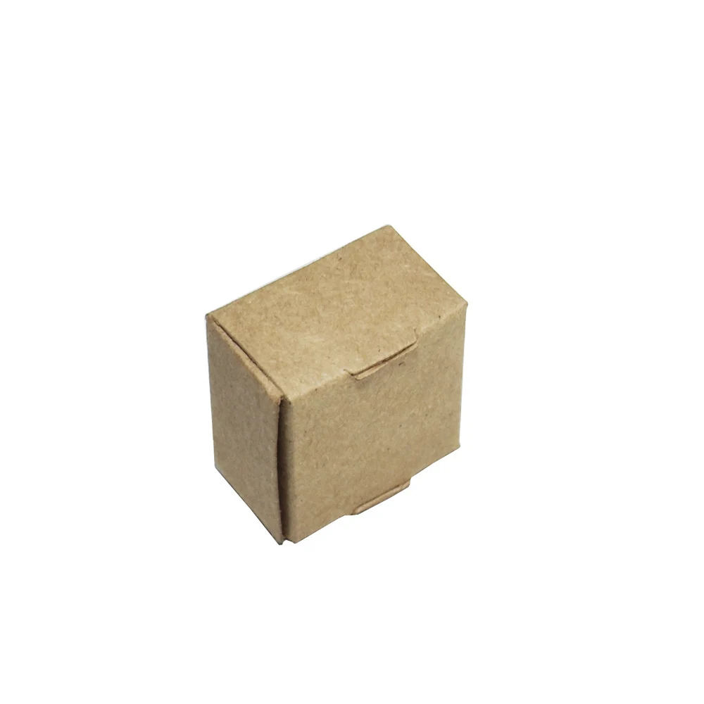 50Pcs Mini Kraft Paper Box Party Gift Earring Ring Decoration Package Small Paperboard Boxes Retail Foldable Brown Cardboard Box